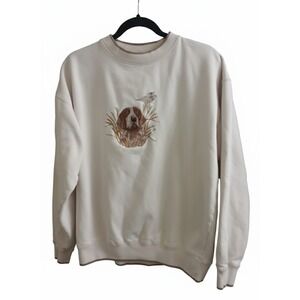 Vintage Embroidered Hunting Dog & Pheasant Sweatshirt M&C Sport Size Large